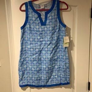 Sigrid Olsen Blue and White Linen Sun Dress